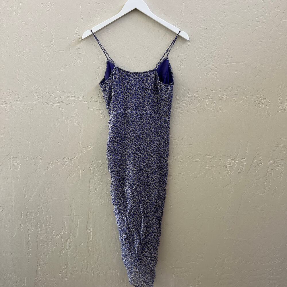 Karina Grimaldi Revolve Blue Floral Ruched Midi Slip Dress - Picture 5 of 7
